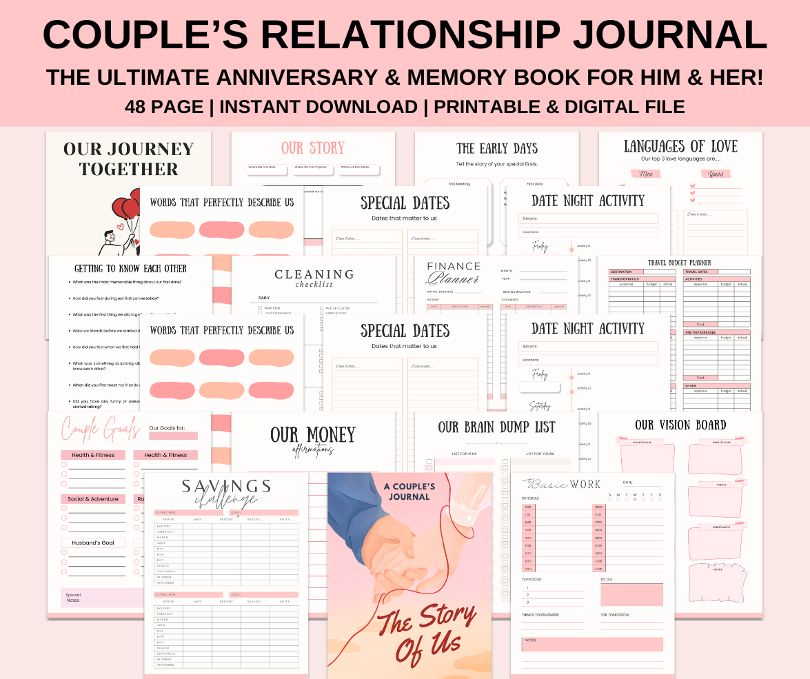 Couple’s Relationship Journal – The Ultimate Anniversary & Memory Book for Him & Her!